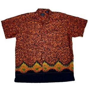 Cascade Outrageous Dopamine Mens Casual Button Up Shirt Size XL Fiery Orange